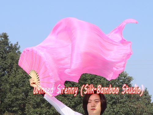 1.5m*0.9m light pink belly dance silk fan veil
