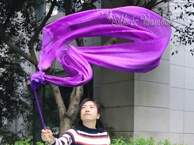 2.5m purple 5mm silk dance throw streamer