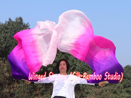 2.4m*0.9m Prosperity belly dance silk fan veil - Click Image to Close