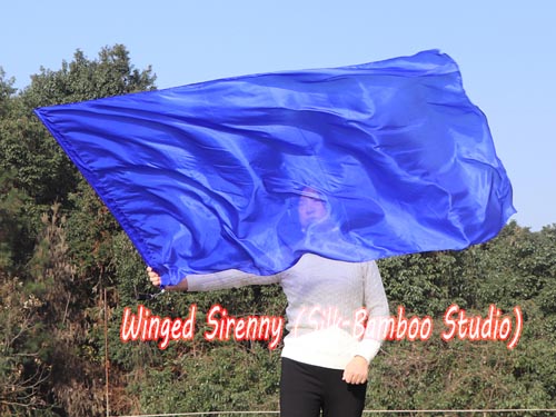 174cm*88cm spinning flag poi, blue
