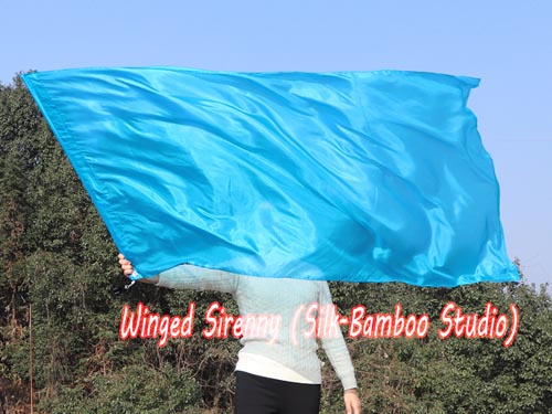 174cm*88cm spinning flag poi, turquoise