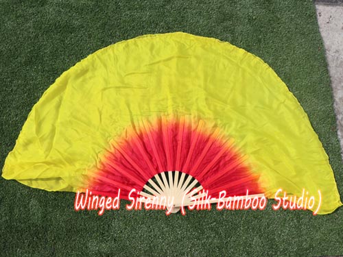 30cm bamboo+30cm silk red-yellow dance flutter