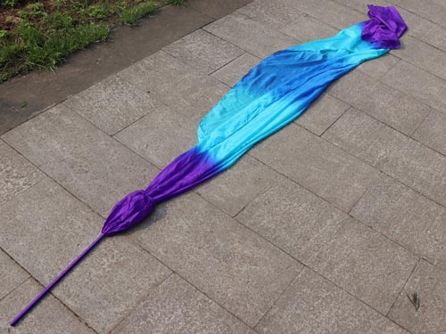 1pc 2.5m purple-turq-blue-tur-purple 5mm silk throw streamer