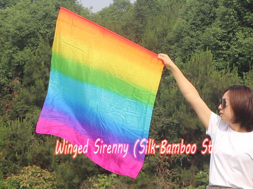 85 cm (33") prophetic silk worship flex flag for kids, Rainbow+