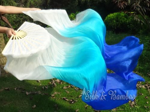 1.5m*0.9m Royalty belly dance silk fan veil - Click Image to Close