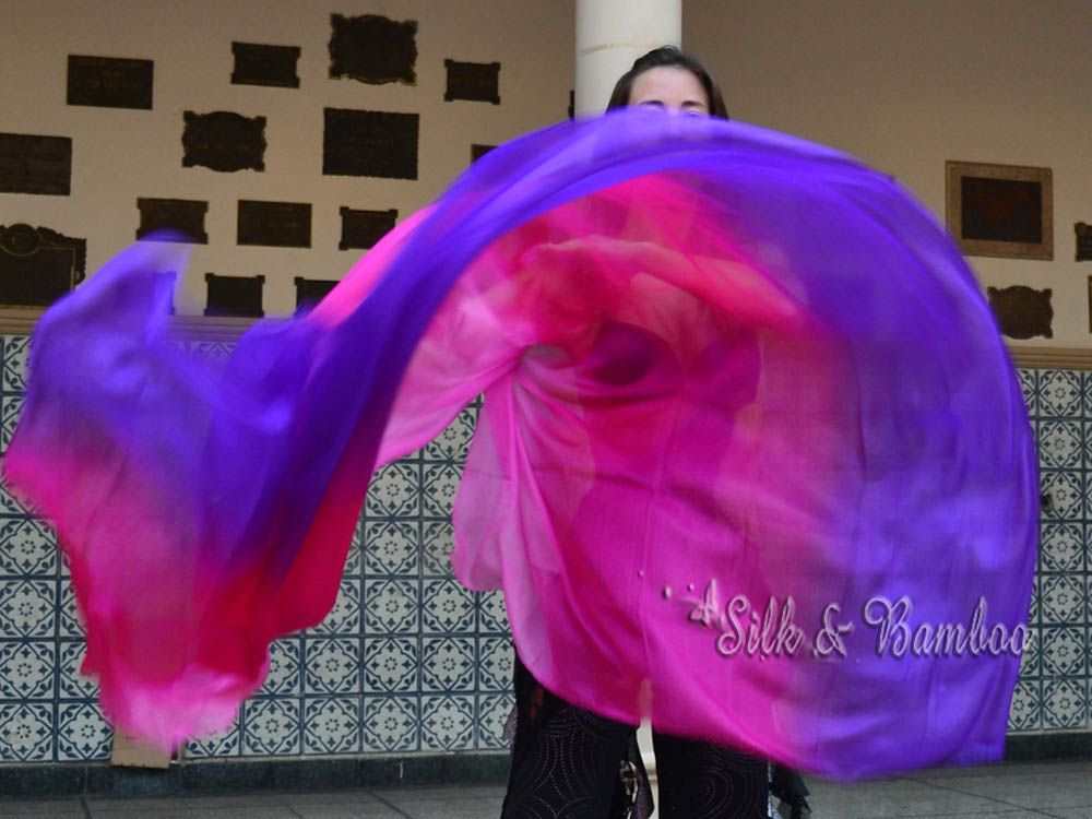 2.7m*1.1m Prosperity 5mm silk belly dance silk veil - Click Image to Close