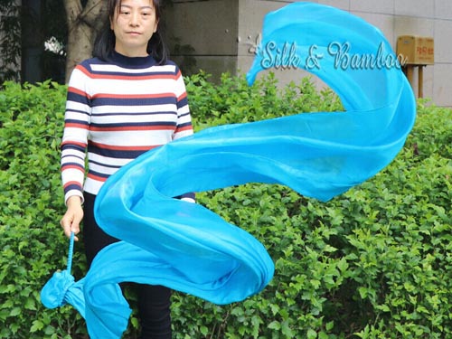 2.5m turquoise 5mm silk dance throw streamer