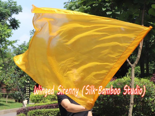 1 pc 103cm*88cm spinning flag poi for Worship & Praise, gold - Click Image to Close
