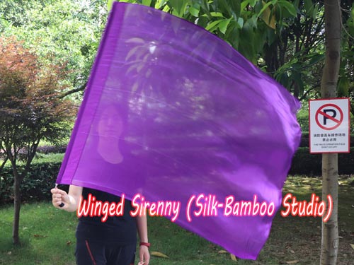 1 pc 103cm*88cm spinning flag poi for Worship & Praise, purple - Click Image to Close