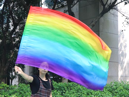 129cm*88cm spinning flag poi, long side Rainbow