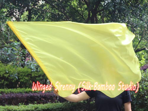 1 pc 129cm*88cm spinning flag poi, yellow