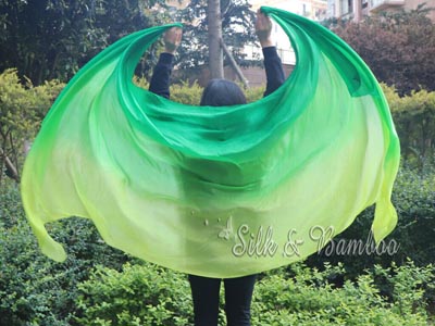 2.7m*1.1m Emerald 5mm silk belly dance silk veil - Click Image to Close