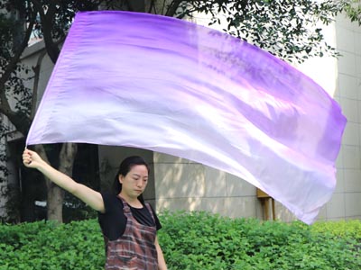 174cm*88cm spinning flag poi, long side purple fading