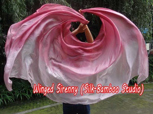 2.7m*1.1m Bordeaux fading 5mm belly dance silk veil - Click Image to Close