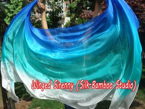 2.7m*1.1m 5mm Seacoast belly dance silk veil
