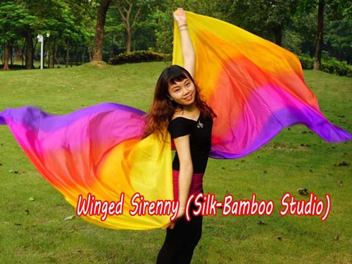 2.7m*1.1m 5mm Glamour belly dance silk veil