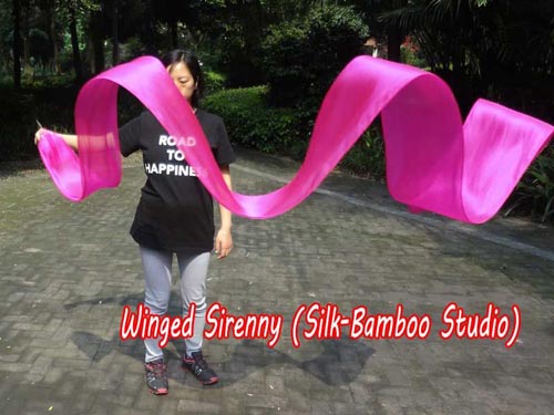1pc 4m*30cm pink silk dance streamer - Click Image to Close