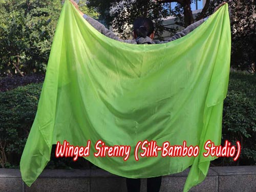 2.7m*1.1m Lime green 5mm light silk belly dance silk veil - Click Image to Close