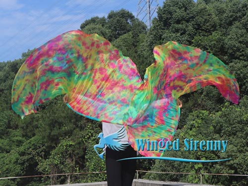 1 pair 180 cm (70") angel wing silk worship flex flag, Spring