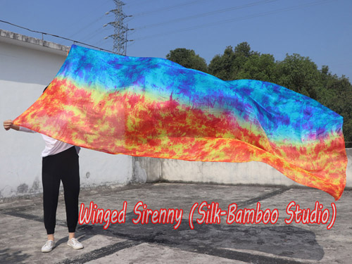 2.7m*1.1m Fire and Ice tie-dye 5mm belly dance silk veil