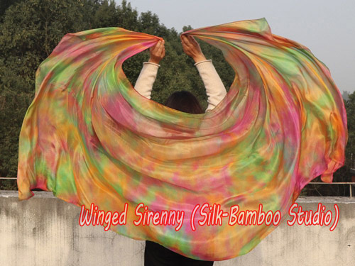 2.7m*1.1m Autumn tie-dye 5mm belly dance silk veil - Click Image to Close