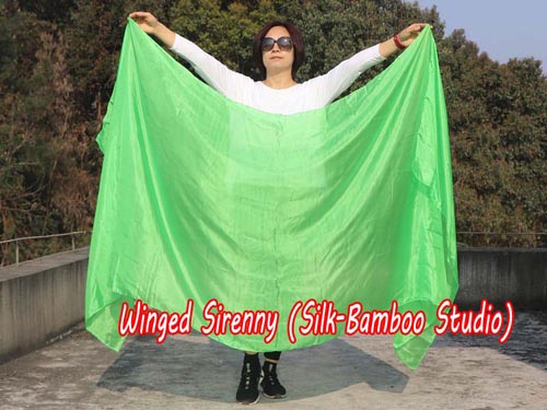 2.7m*1.1m green 5mm light silk belly dance silk veil - Click Image to Close