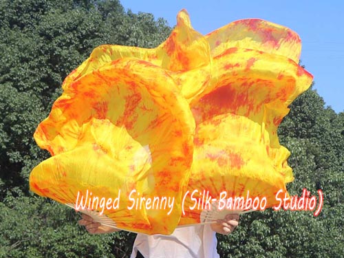 Flame 1.1m kids' belly dance silk fan veil
