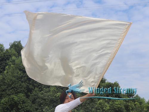 130 cm (51") prophetic silk worship flex flag, beige - Click Image to Close