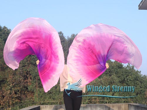 1 pair 180 cm (70") angel wing silk worship flex flag, Prosperit