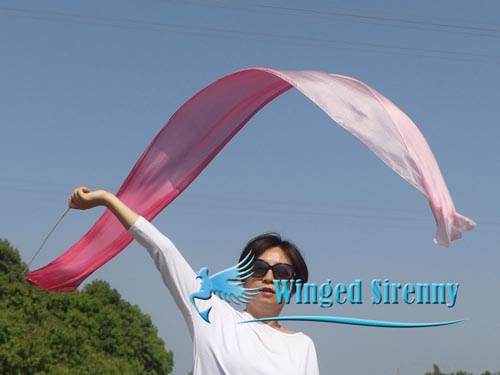 1pc 2.5m*30cm burgundy fading silk dance streamer - Click Image to Close