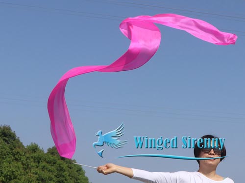 1pc 2.5m*30cm pink silk dance streamer - Click Image to Close