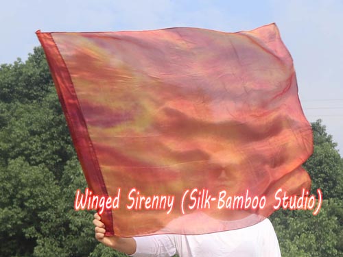 85 cm (33") prophetic silk worship flex flag for kids, Copper - Click Image to Close