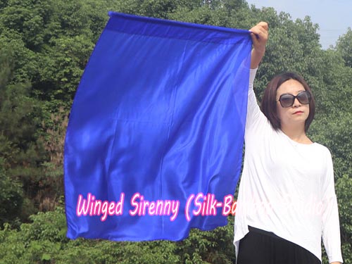 85 cm (33") prophetic silk worship flex flag for kids, blue - Click Image to Close