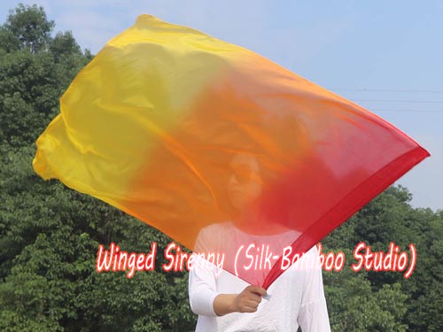 85 cm (33") prophetic silk worship flex flag for kids, Fire - Click Image to Close