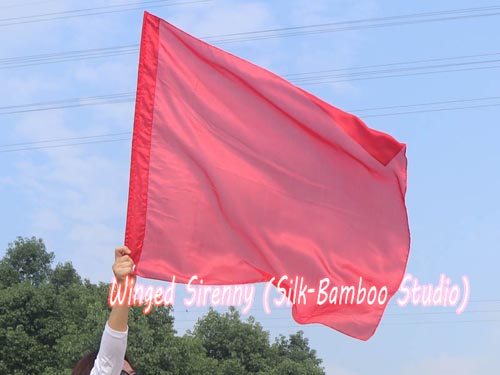 85 cm (33") prophetic silk worship flex flag for kids, red - Click Image to Close
