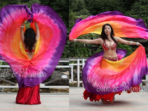 1 PIECE 8MM Habotai Glamour belly dance circular veil