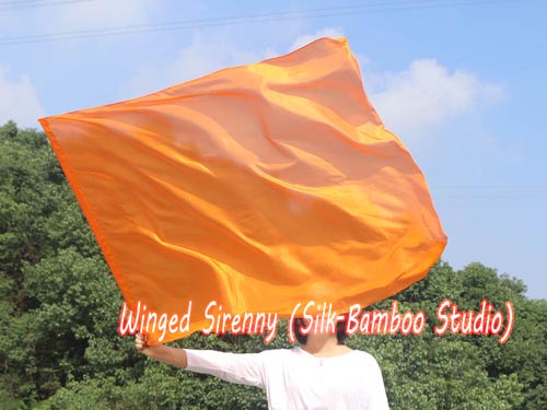 130 cm (51") prophetic silk worship flex flag, orange - Click Image to Close