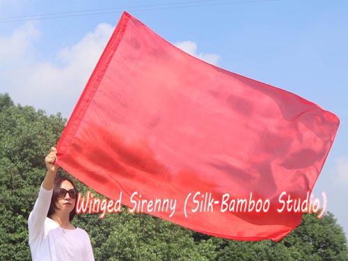 130 cm (51") prophetic silk worship flex flag, red - Click Image to Close