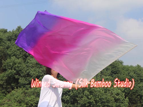 130 cm (51") silk worship flex flag, white-pink-purple - Click Image to Close