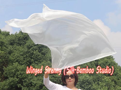 130 cm (51") prophetic silk worship flex flag, white - Click Image to Close