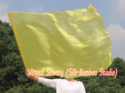 130 cm (51") prophetic silk worship flex flag, yellow - Click Image to Close