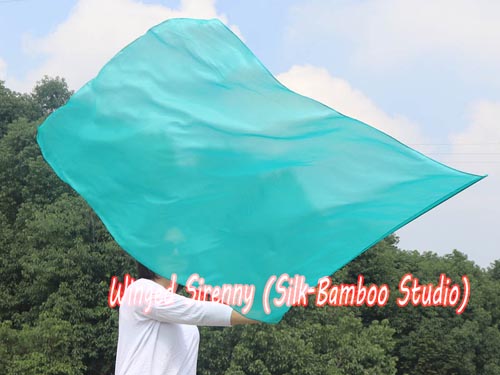 130 cm (51") silk worship flex flag, peacock green - Click Image to Close