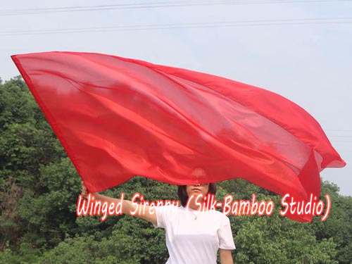 222 cm (88") prophetic silk worship flex flag, red - Click Image to Close