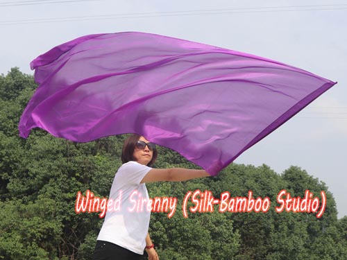 222 cm (88") prophetic silk worship flex flag, purple - Click Image to Close