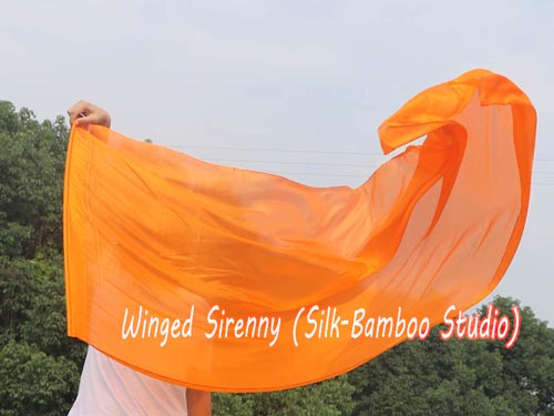 222 cm (88") prophetic silk worship flex flag, orange - Click Image to Close