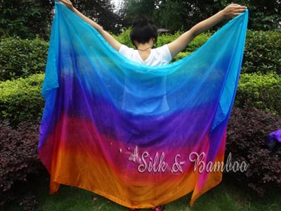 2.7m*1.4m Iridescence 5mm belly dance silk veil