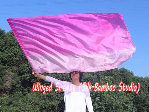 178 cm (70") prophetic silk worship flex flag, pink fading - Click Image to Close
