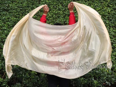 2.7m*1.1m Beige 5mm light silk belly dance silk veil - Click Image to Close