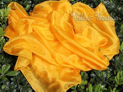 2.7m*1.1m Gold 5mm light silk belly dance silk veil - Click Image to Close