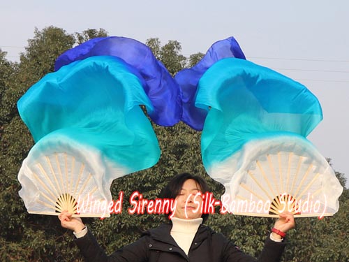 1.5m*0.9m Seacoast belly dance silk fan veil - Click Image to Close